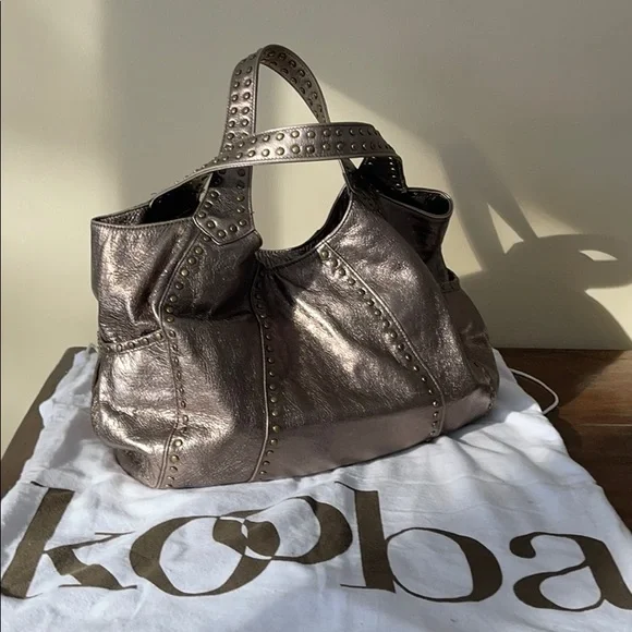 KOOBA metallic silver studded Marcelle hobo bag - Picture 4 of 14